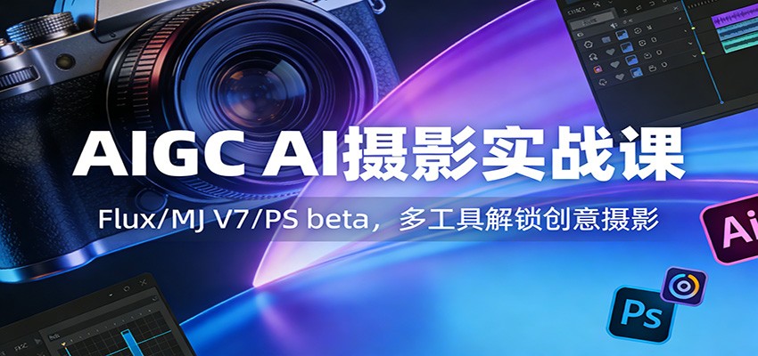 AIGC AI摄影实战课：Flux/MJ V7/PS beta，多工具解锁创意摄影-HEIXMI（中国站）
