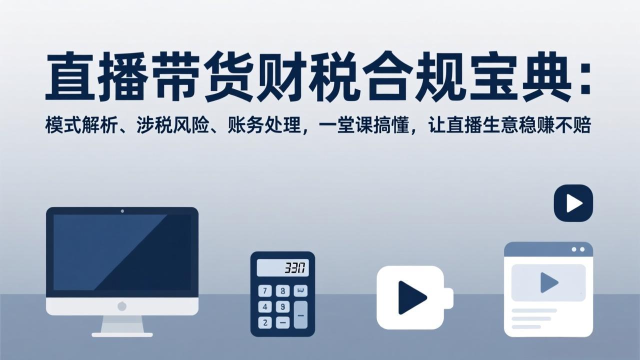 直播带货财税合规宝典：模式解析、涉税风险、账务处理，一堂课搞懂，让直播生意稳赚不赔-HEIXMI（中国站）