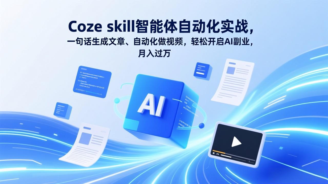 Coze skill智能体自动化实战，一句话生成文章、自动化做视频，轻松开启AI副业，月入过万-HEIXMI（中国站）