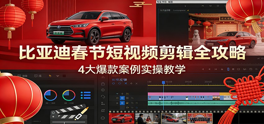 比亚迪春节短视频剪辑全攻略，4大爆款案例实操教学-HEIXMI（中国站）