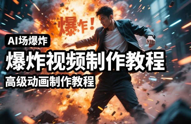 AI场景爆炸视频制作教程，利用人物实拍视频制作出高级的动画特效-HEIXMI（中国站）