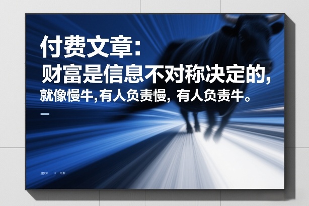 付费文章：财富是信息不对称决定的，就像慢牛，有人负责慢，有人负责牛-HEIXMI（中国站）