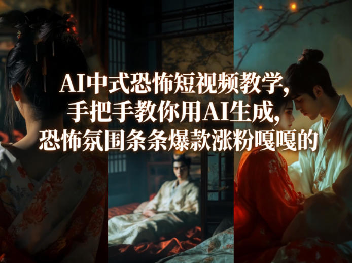 AI中式恐怖短视频教学，手把手教你用AI生成，恐怖氛围条条爆款涨粉嘎嘎的-HEIXMI（中国站）