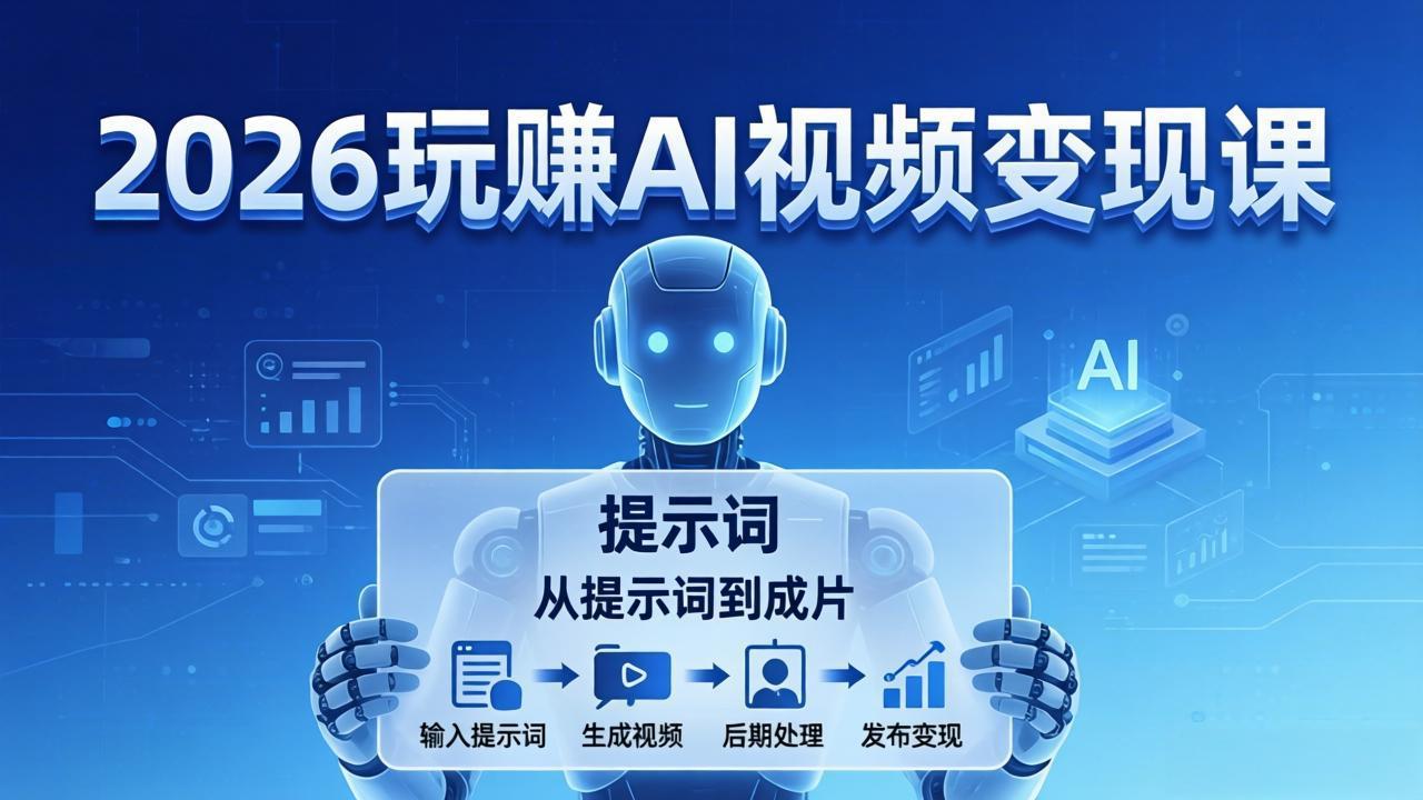 2026玩赚AI视频变现课：掌握 AI 视频全流程技能，从提示词到成片高效产出-HEIXMI（中国站）