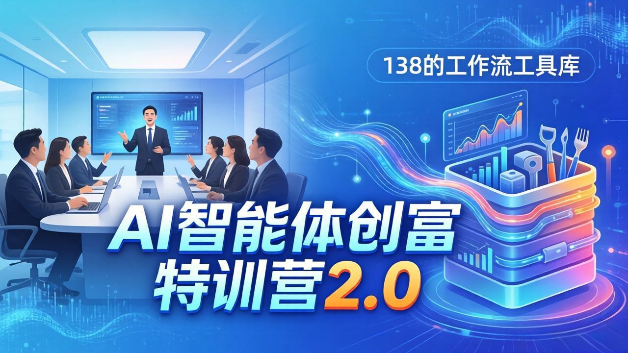 AI智能体创富训练营2.0：3天闭门直播+视频课+工具库，从0到1搭建智能体附138个工作流-HEIXMI（中国站）