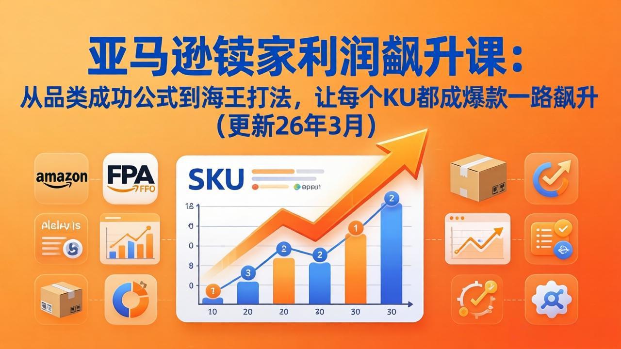 亚马逊卖家利润飙升课：从品类成功公式到海王打法，让每个SKU都成爆款一路飙升(更新26年3月-HEIXMI（中国站）