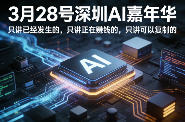3月28号深圳AI嘉年华，只讲已经发生的，只讲正在賺钱的，只讲可以复制的-HEIXMI（中国站）