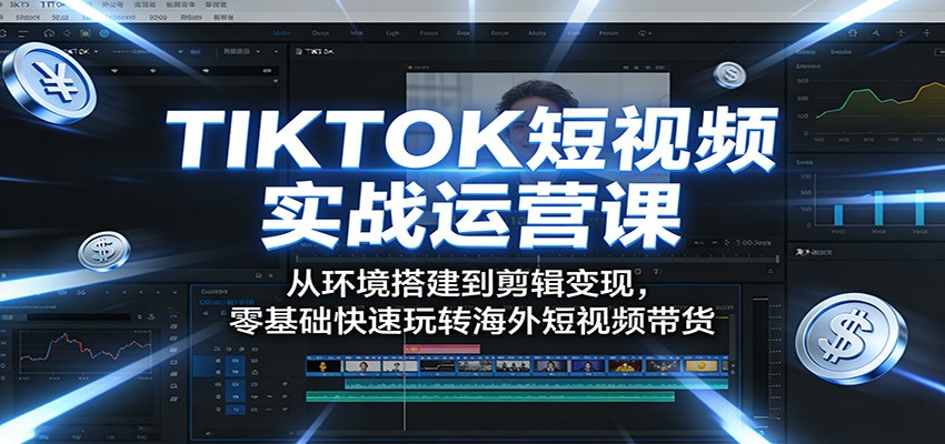 TIKTOK短视频实战运营课：从环境搭建到剪辑变现，零基础快速玩转海外短视频带货-HEIXMI（中国站）