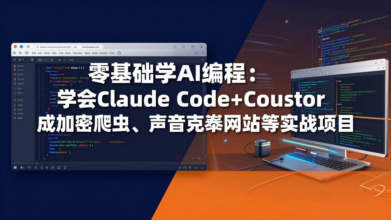 零基础学AI编程：学会Claude Code+Cursor完成加密爬虫、声音克隆网站等实战项目-HEIXMI（中国站）