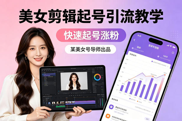 某美女号导师出品：美女剪辑起号引流教学，快速起号涨粉-HEIXMI（中国站）