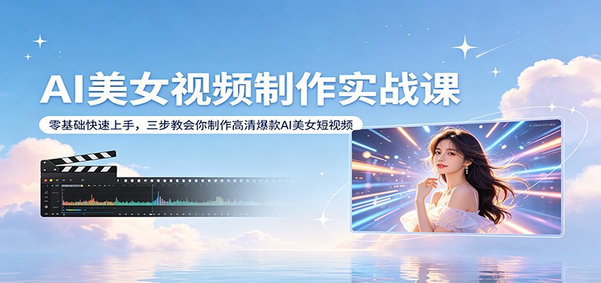 AI美女视频制作实战课：零基础快速上手，三步教会你制作高清爆款AI美女短视频-HEIXMI（中国站）