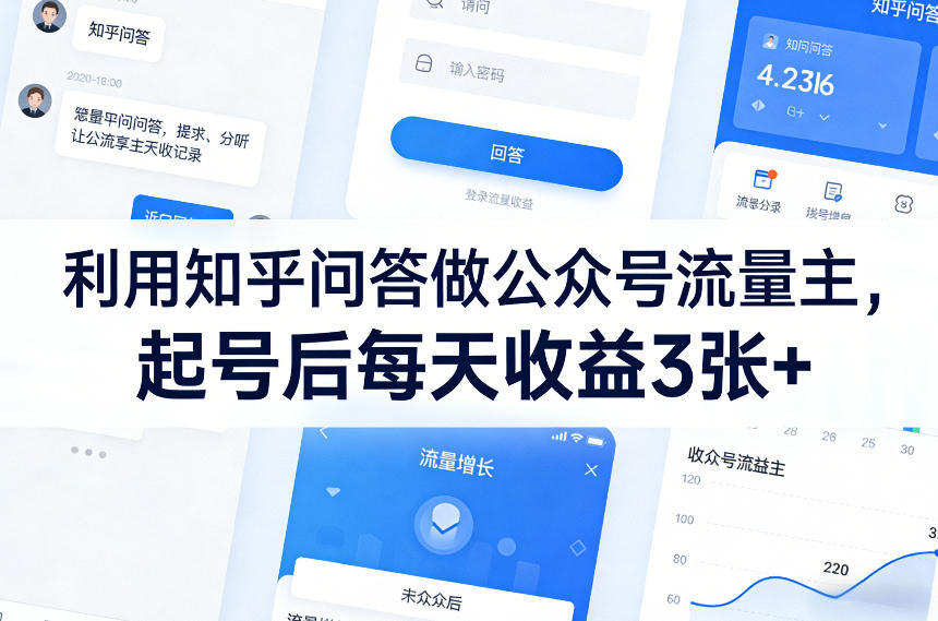 利用知乎问答做公众号流量主，起号后每天收益3张+-HEIXMI（中国站）