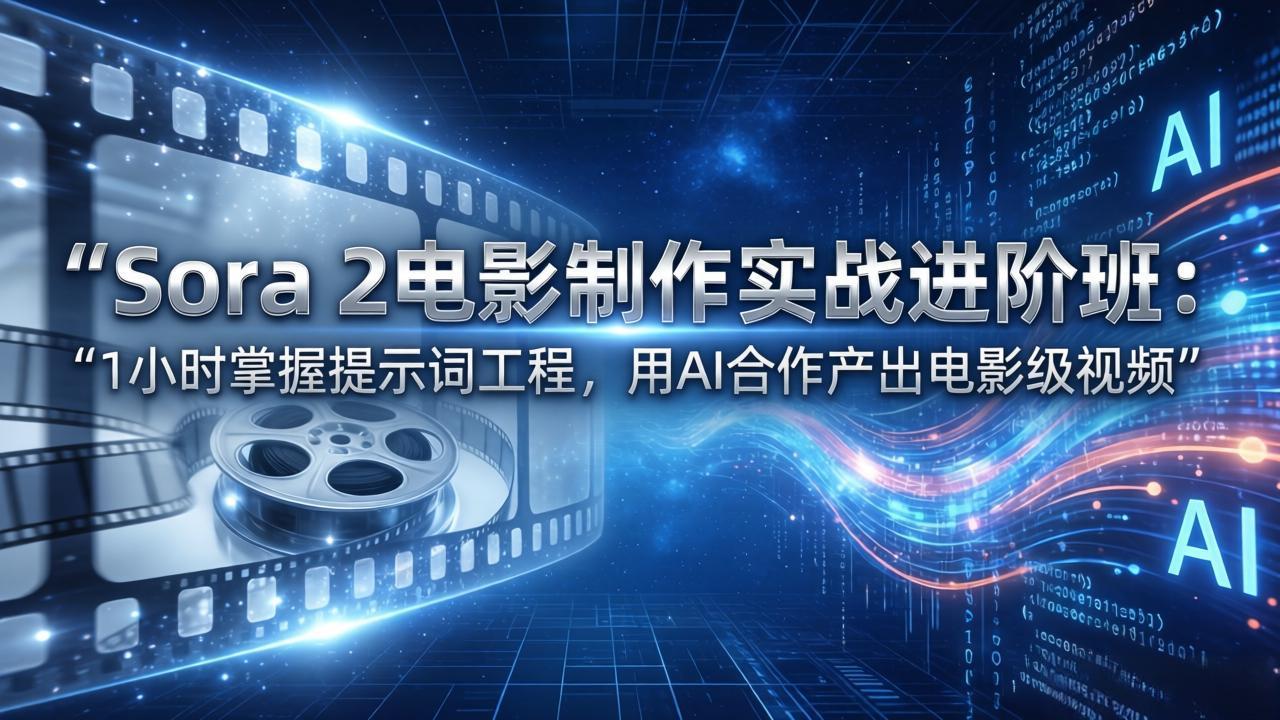 Sora 2电影制作实战进阶班：1小时掌握提示词工程，用AI合作产出电影级视频-HEIXMI（中国站）