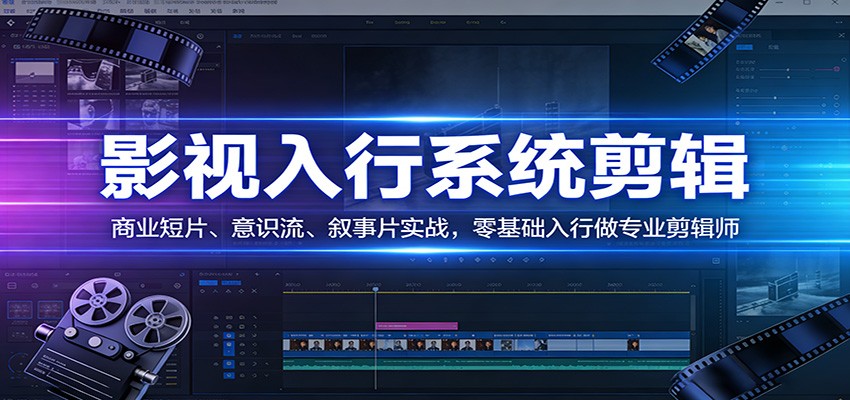 影视系统剪辑，商业短片、意识流、叙事片实战，零基础入行做专业剪辑师-HEIXMI（中国站）