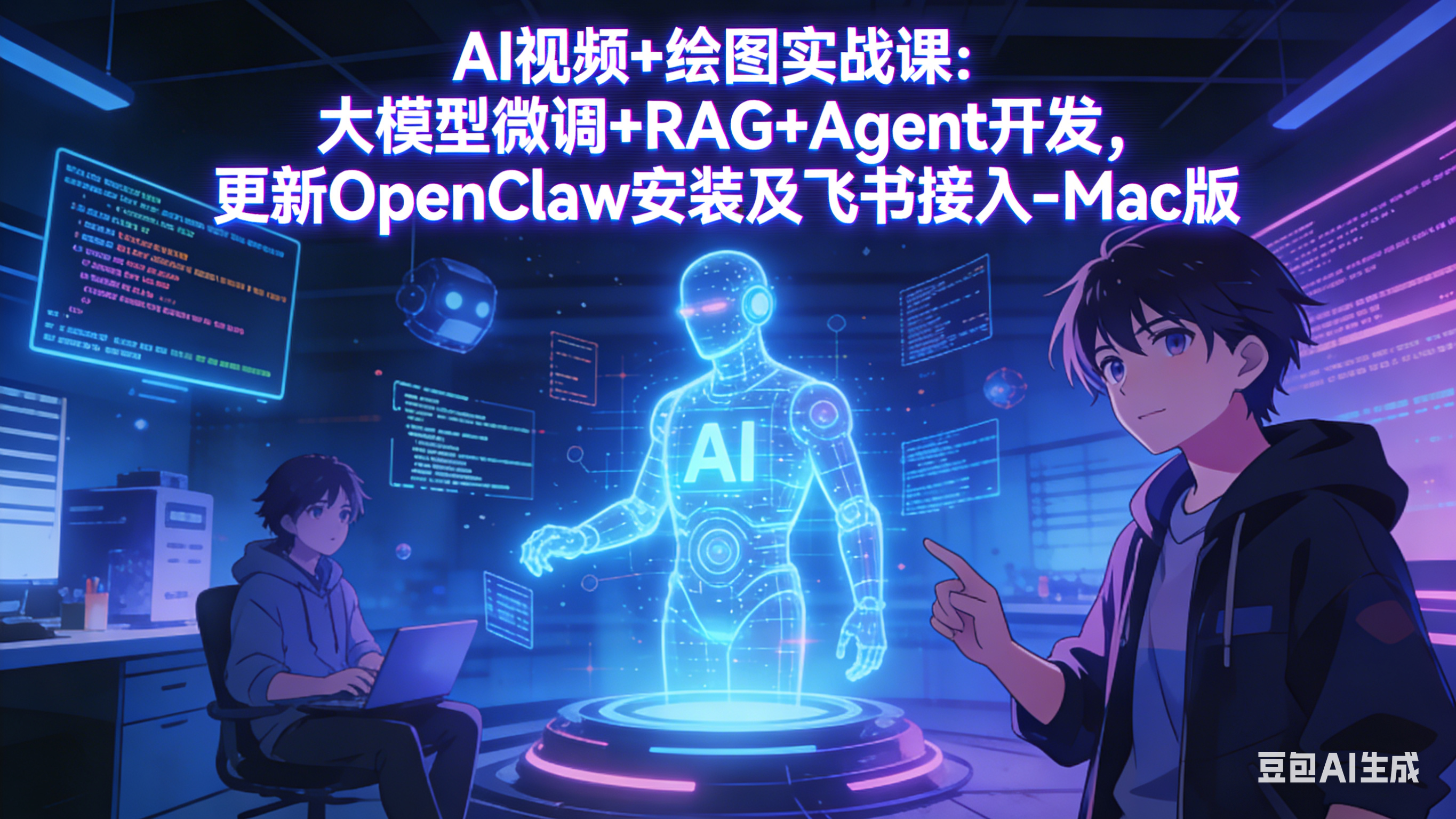 AI视频+绘图实战课：大模型微调+RAG+Agent开发，更新OpenClaw安装及飞书接入-Mac版-HEIXMI（中国站）