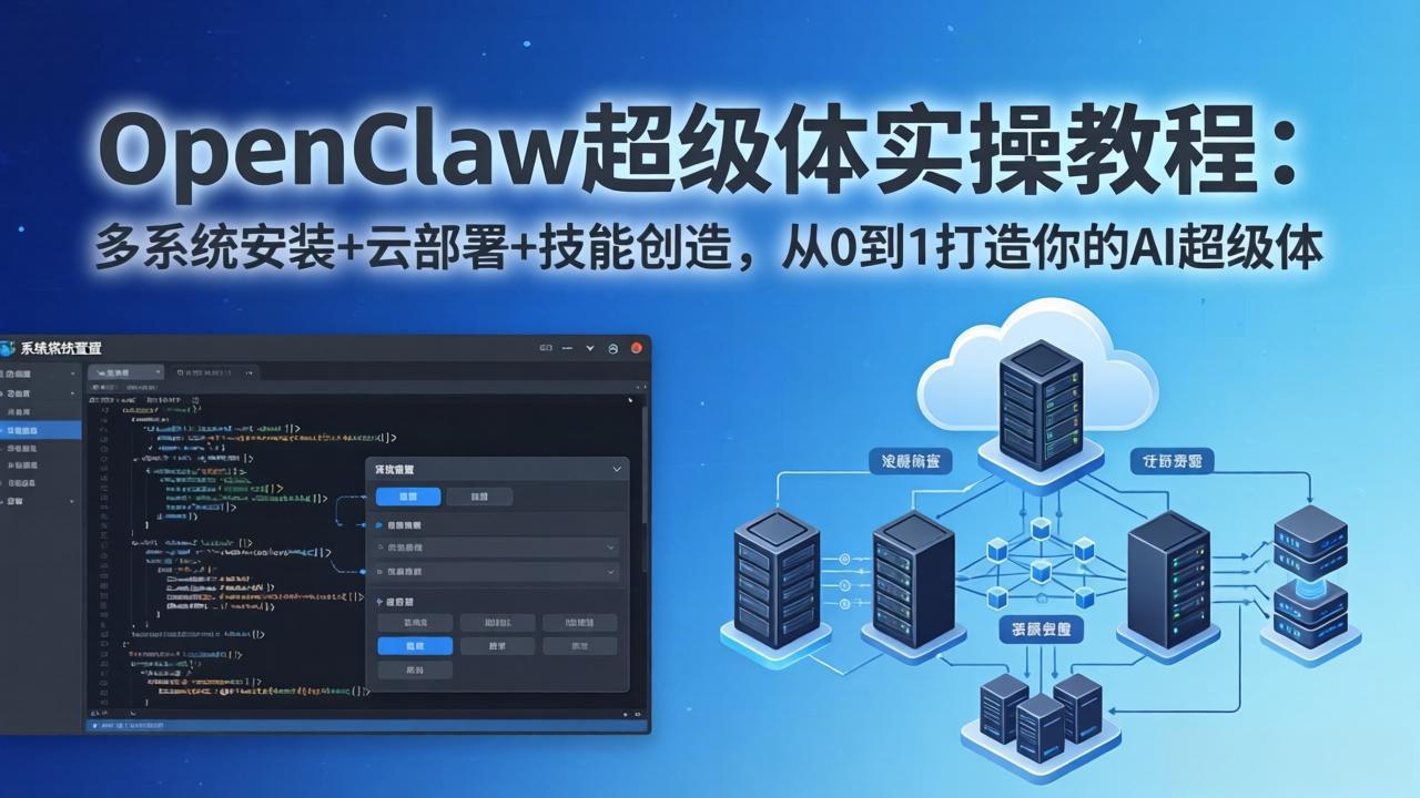 OpenClaw-小龙虾 超级体实操教程：多系统安装+云部署+技能创造，从0到1打造你的AI超级体-HEIXMI（中国站）