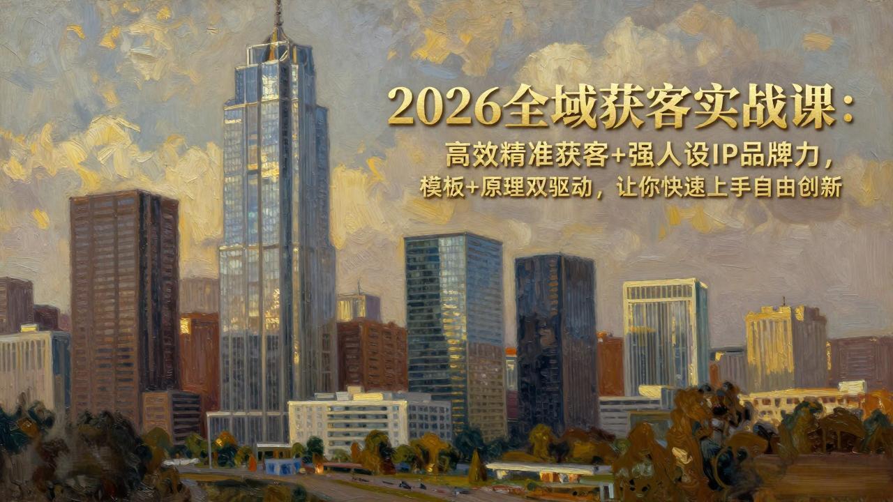 2026全域获客实战课：高效精准获客+强人设IP品牌力，模板+原理双驱动，让你快速上手自由创新-HEIXMI（中国站）