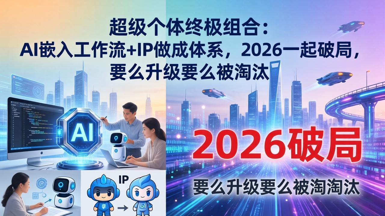 超级个体终极组合：AI嵌入工作流+IP做成体系，2026一起破局，要么升级要么被淘汰-HEIXMI（中国站）