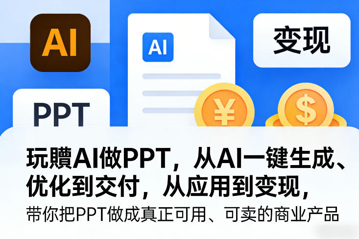 玩賺AI做PPT，从AI一键生成、优化到交付，从应用到变现，带你把PPT做成真正可用、可卖的商业产品-HEIXMI（中国站）