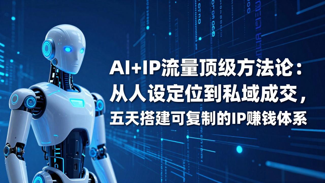 AI+IP顶级方法论：从人设定位到私域成交，五天搭建可复制的IP赚钱体系-HEIXMI（中国站）