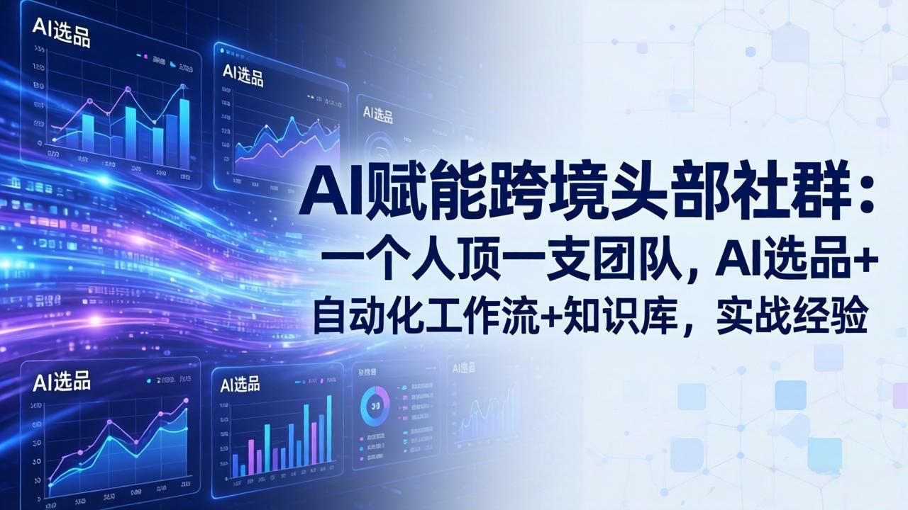 AI赋能跨境头部社群：一个人顶一支团队，AI选品+自动化工作流+知识库，实战经验-更新3月-HEIXMI（中国站）