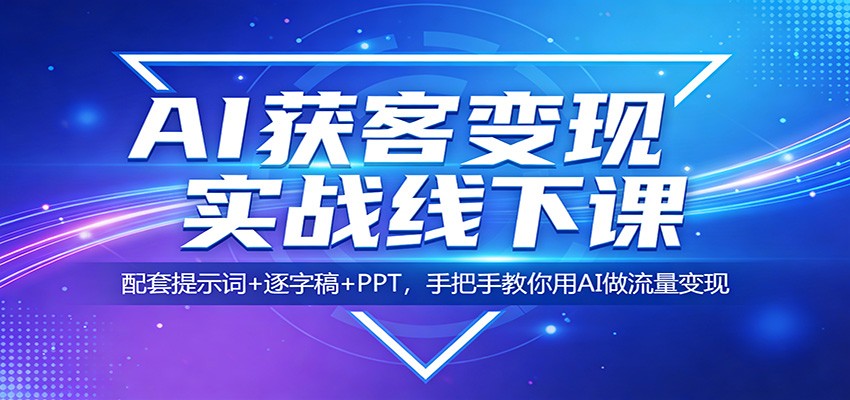 AI获客变现实战线下课：配套提示词+逐字稿+PPT，手把手教你用AI做流量变现-HEIXMI（中国站）