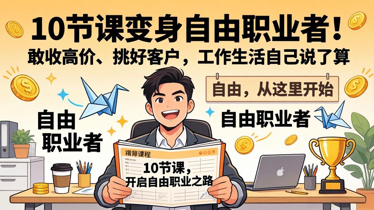 10 节课变身自由职业者！敢收高价、挑好客户，工作生活自己说了算-HEIXMI（中国站）