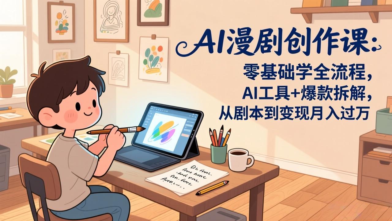 AI漫剧创作课：零基础学全流程，AI工具+爆款拆解，从剧本到变现月入过万-HEIXMI（中国站）