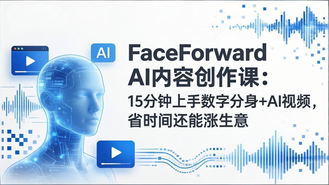 FaceForward AI内容创作课：15分钟上手数字分身+AI视频，省时间还能涨生意-HEIXMI（中国站）