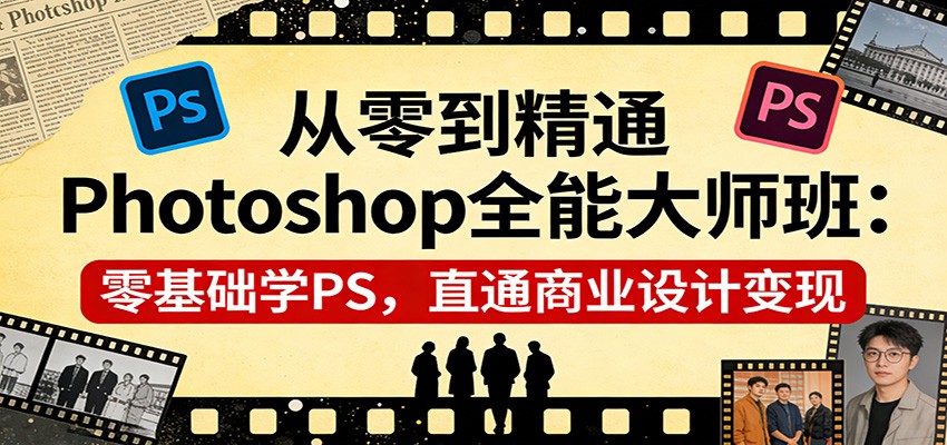 从零到精通Photoshop全能大师班：零基础学PS，直通商业设计变现-HEIXMI（中国站）