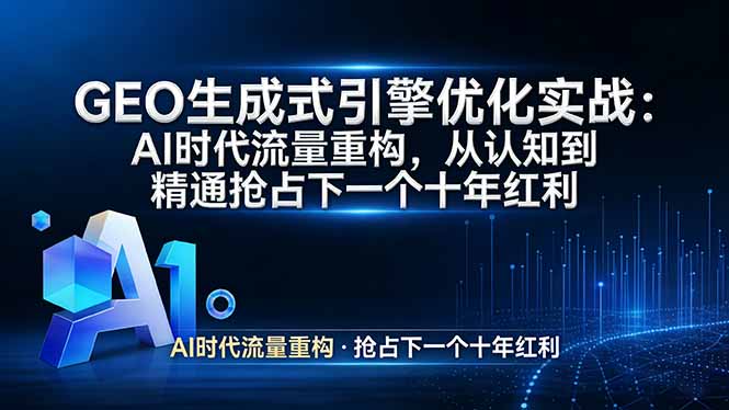 GEO 生成式引擎优化实战：AI时代流量重构，从认知到精通抢占下一个十年红利-HEIXMI（中国站）