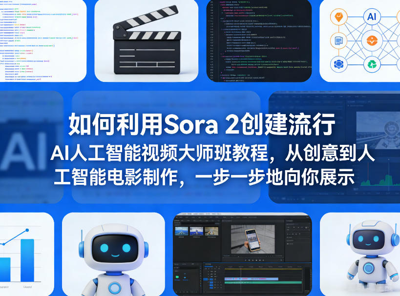 如何利用Sora 2创建流行AI人工智能视频大师班教程，从创意到人工智能电影制作，一步一步地向你展示-HEIXMI（中国站）