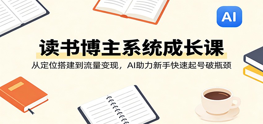 读书博主系统成长课：从定位搭建到流量变现，AI助力新手快速起号破瓶颈-HEIXMI（中国站）