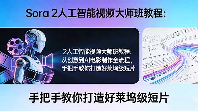 Sora 2人工智能视频大师班教程：从创意到AI电影制作全流程，手把手教你打造好莱坞级短片-HEIXMI（中国站）