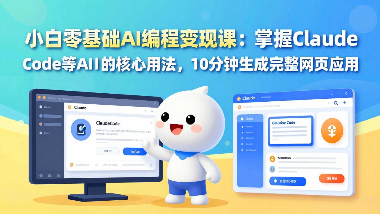 小白零基础AI编程变现课：掌握Claude Code等AI工具的核心用法，10分钟生成完整网页应用-HEIXMI（中国站）
