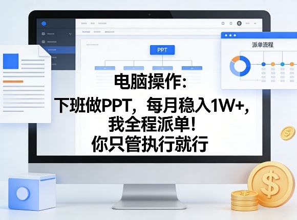 电脑操作：下班做PPT，每月稳入1W+，我全程派单！你只管执行就行【揭秘】-HEIXMI（中国站）