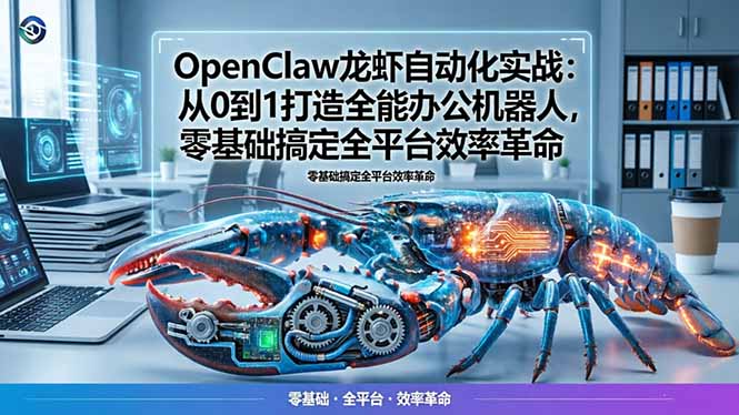 OpenClaw龙虾自动化实战：从0到1打造全能办公机器人，零基础搞定全平台效率革命-HEIXMI（中国站）