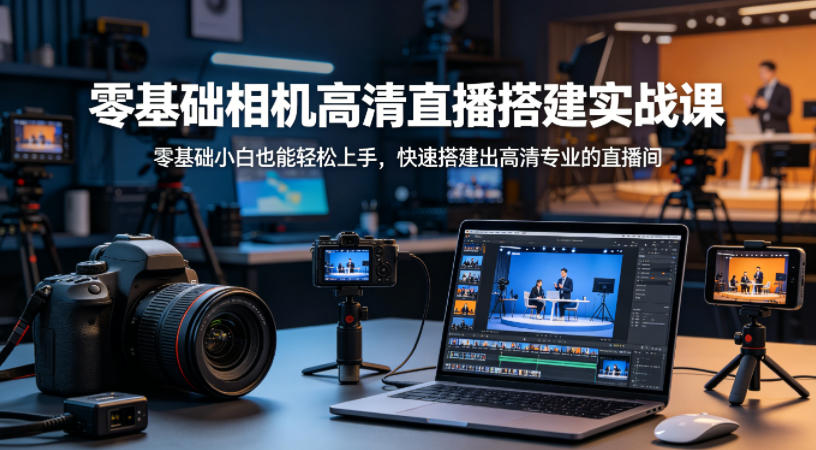 零基础相机高清直播间搭建实战课，小白也能轻松上手，快速搭建出高清专业的直播间-HEIXMI（中国站）