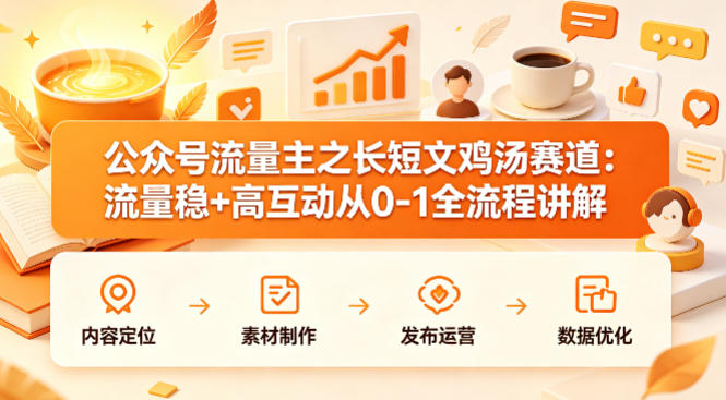 公众号流量主之长短文鸡汤赛道，流量稳+高互动，从0-1全流程讲解-HEIXMI（中国站）