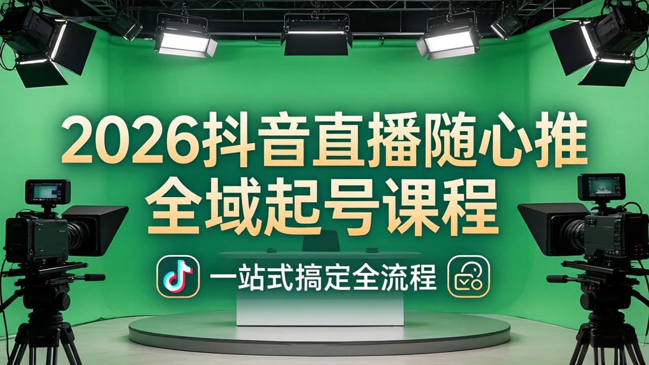 2026抖音直播随心推全域起号课程：一站式搞定直播起号、稳号、放量全流程(更新4月-HEIXMI（中国站）