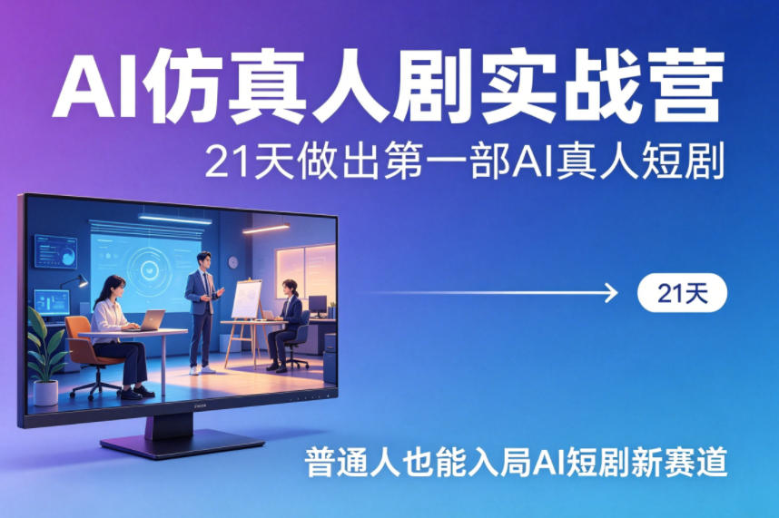 AI仿真人剧实战营，21天做出第一部AI真人短剧，普通人也能入局AI短剧新赛道(更新)-HEIXMI（中国站）