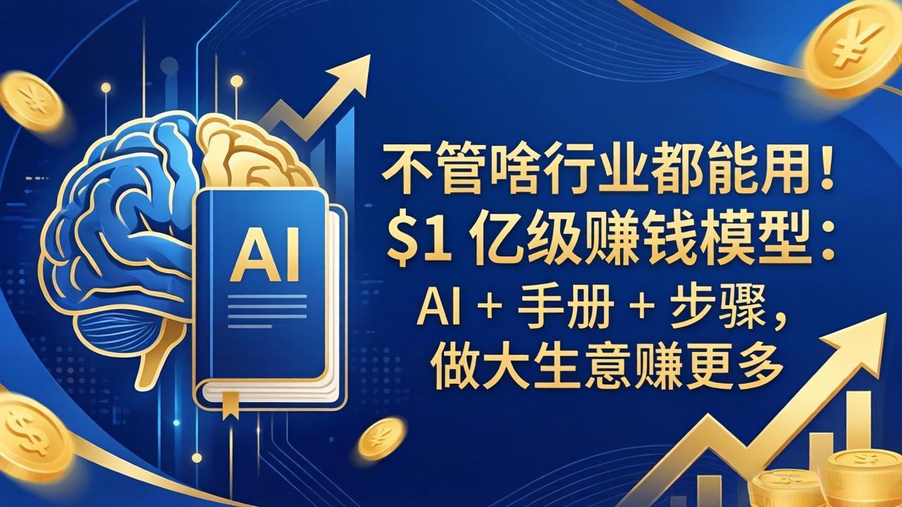 不管啥行业都能用！$1 亿级赚钱模型：AI + 手册 + 步骤，做大生意赚更多-HEIXMI（中国站）