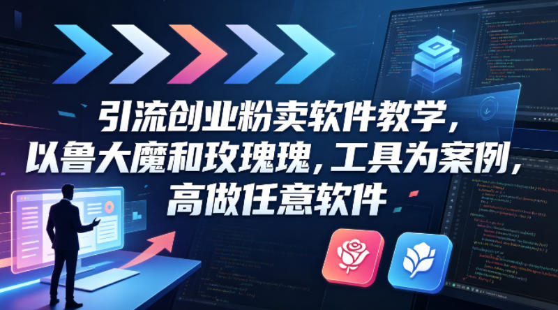 引流创业粉卖软件教学，以鲁大魔和玫瑰工具为案例，可做任意软件-HEIXMI（中国站）