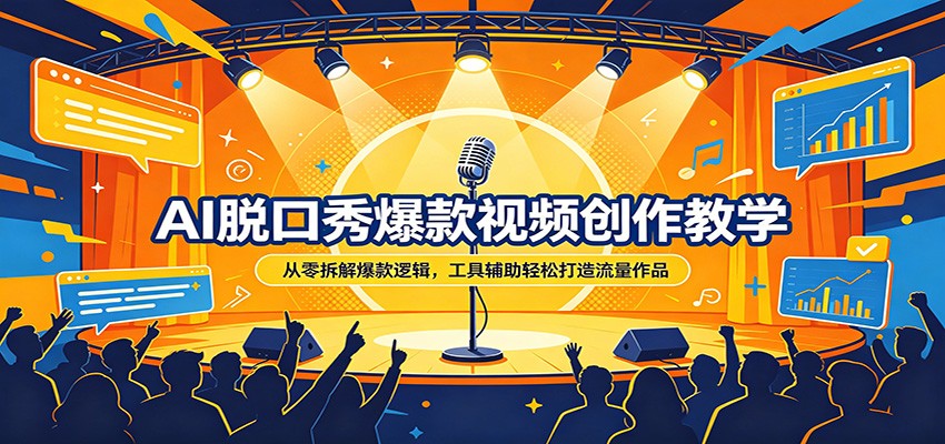 AI脱口秀爆款视频创作教学：从零拆解爆款逻辑，工具辅助轻松打造流量作品-HEIXMI（中国站）