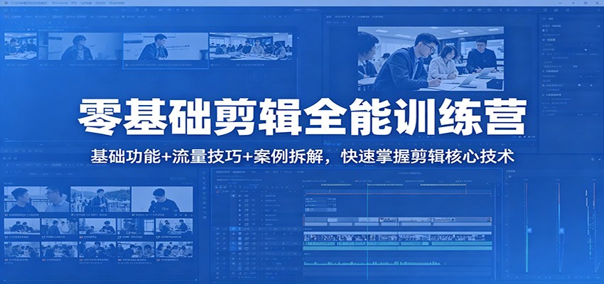 零基础剪辑全能训练营：基础功能+流量技巧+案例拆解，快速掌握剪辑核心技术-HEIXMI（中国站）