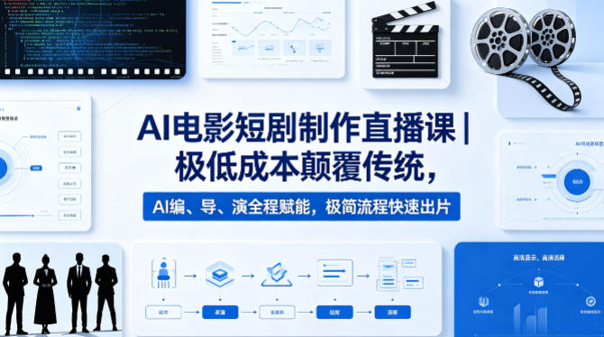 AI电影短剧制作直播课｜极低成本颠覆传统，AI编、导、演全程赋能，极简流程快速出片-HEIXMI（中国站）