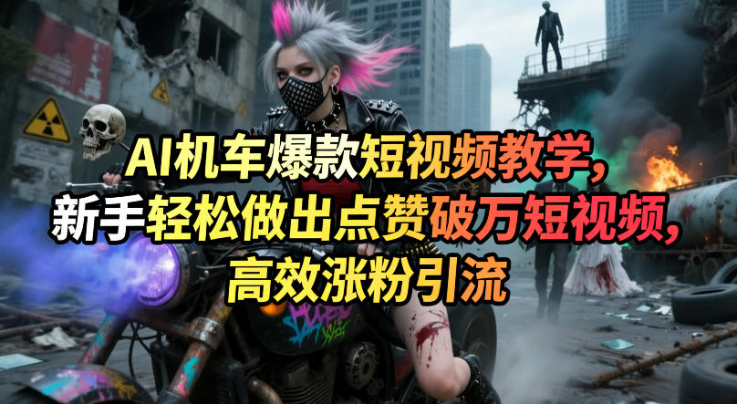 AI机车爆款短视频教学，新手轻松做出点赞破万短视频，高效涨粉引流-HEIXMI（中国站）