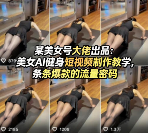 某美女号大佬出品：美女AI健身短视频制作教学，条条爆款的流量密码-HEIXMI（中国站）