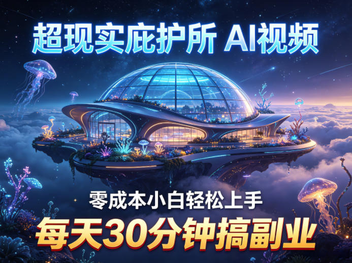 超现实庇护所AI视频项目拆解，零成本小白轻松上手，每天30分钟搞副业-HEIXMI（中国站）