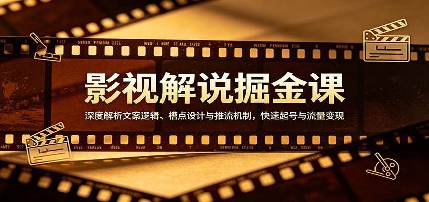影视解说掘金课：深度解析文案逻辑、槽点设计与推流机制，快速起号与流量变现-HEIXMI（中国站）